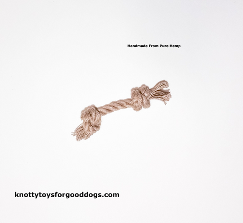 Image of Knotty Toys for Good Dogs L'il Gnaw handcrafted natural organic hemp rope dog toy.