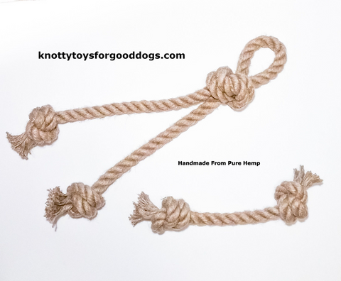 Image of Knotty Toys for Good Dogs Big Gnaw & Mighty Chaw Chaw handcrafted natural organic hemp rope dog toy.