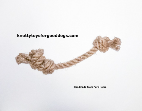 Image of Knotty Toys for Good Dogs Mighty Gnaw handcrafted natural organic hemp rope dog toy.