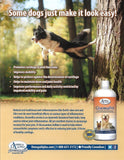 Omega Alpha GlucosaPet bottle showing cartilage and mobility support for cats and dogs information sheet.