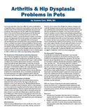 Omega Alpha GlucosaPet glucosamine joint supplement for pet mobility and health info sheet discussing Arthritis & Hip Dysplasia Problems in Pets