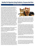 Healthy Pet Digestion Using Probiotics, Enzymes & Fibre information sheet.